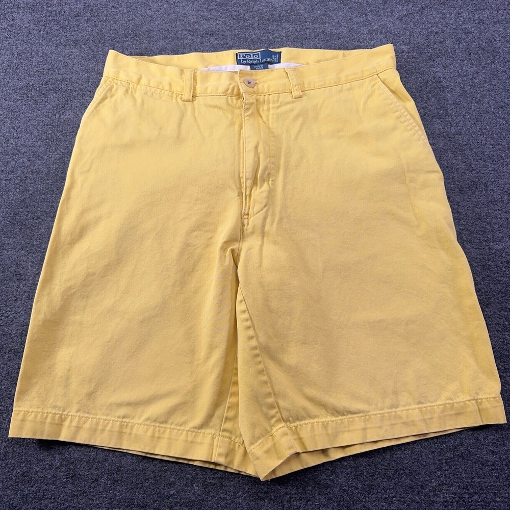 Polo Ralph Lauren Mens Yellow Prospect Short Classic Chino Cotton Size 32